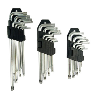 Galvanized Carbon Steel Inner Hexagonal Wrench Set: 9-Piece Flat Head Ball End Plum Blossom Spanner Tool Kit