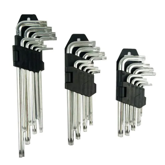 Galvanized Carbon Steel Inner Hexagonal Wrench Set: 9-Piece Flat Head Ball End Plum Blossom Spanner Tool Kit