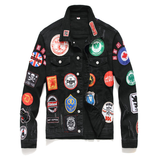 Veste en jean pour homme caractéristique avec patch