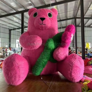 Customizable Large Christmas Inflatable Bear for Shopping Mall Decorations