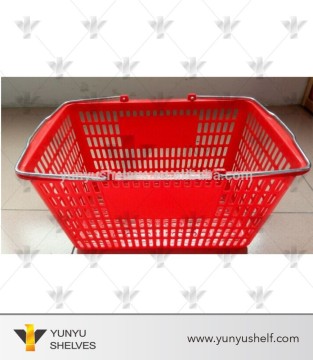 new arrival red plastic carry shopping basket