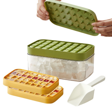 Portable Ice Box Maker: 28-Cavity Ice Cube Tray with Lid for Kitchen and Home, Leakproof Design