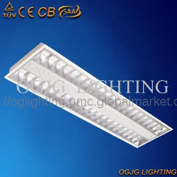 Recessed louver light, 2x28w fluorescent grille lamp