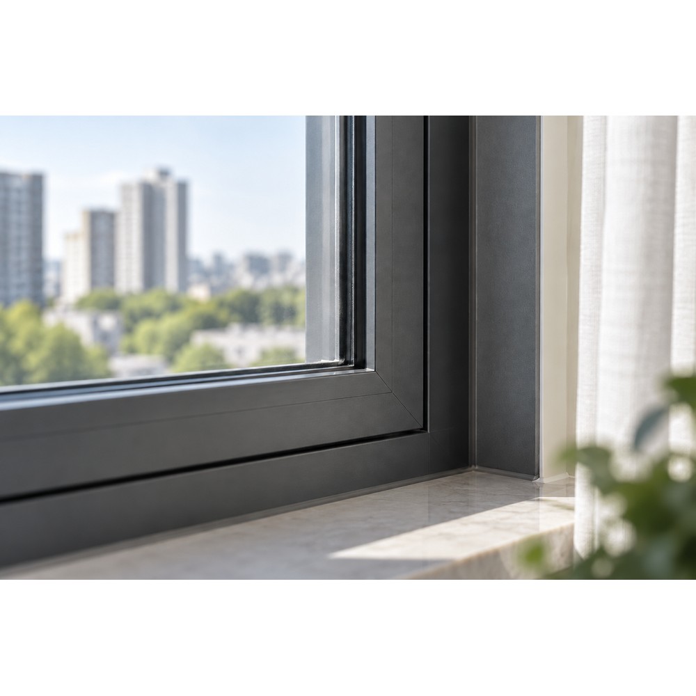 Configuração de coordenação do perfil da janela com ferragens ocultas para suporte de fricção com ranhura euro oculta com trava