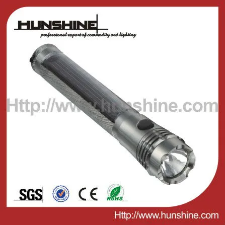 aluminum attack head led solar power rechargeable led flashlight