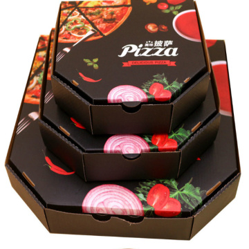 Caja de pizza de papel corrugado rectangular personalizado reciclable