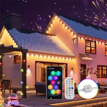 Best-Selling 15M 30 Lights Eaves Christmas Decoration - Wifi Tuya Bluetooth Smart Control IP67 Waterproof RGB Outdoor Light String