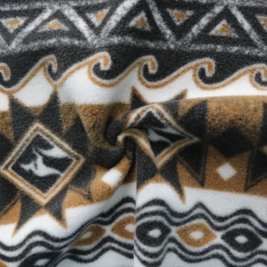 High Quality Abstract Design Recycle 100% Polyester Weft Knitted Aop Polar Fleece Fabric for Coat Home Textile