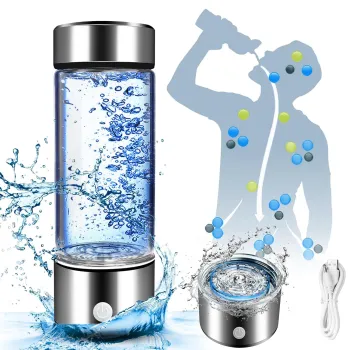 Rechargeable Portable Glass Hydrogen Water Generator with SPE and PEM Technology