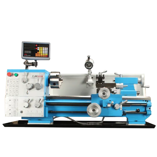 High-Quality CJM320A Small Table Lathe with Automatic Feed and 38mm Spindle Hole