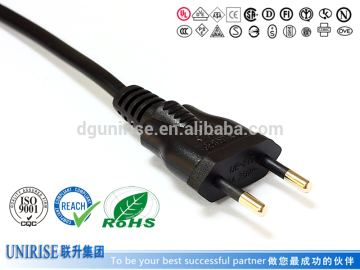 Brazil UC approved 2-pin power cord with plug