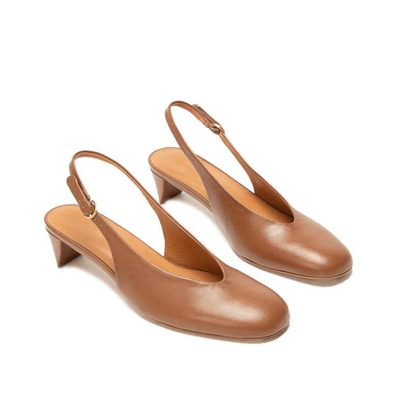 Women's open-back mid-heel sandals