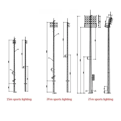 HENGTONG High-Mast LED Light Poles for Outdoor Sports Fields