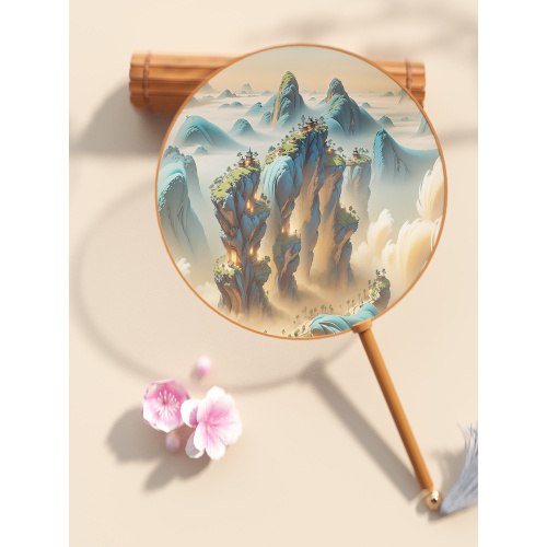 Custom Plastic Fan with Large Round Design