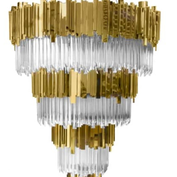 Gold Luxury Staircase Hotel Lobby Wedding Party Crystal Chandelier Lighting