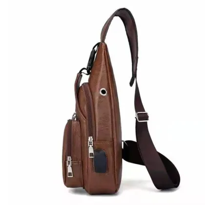 Custom OMOI PU Chest Cross Body Casual Fashion Traveling Bag