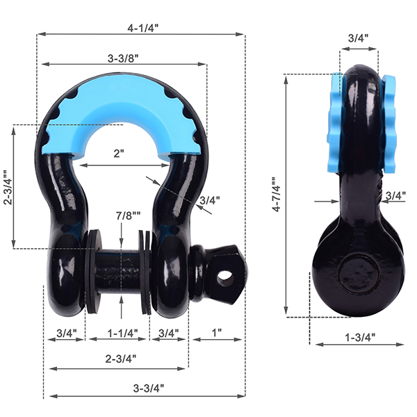 Heavy Duty D Ring Shackle Receiver