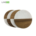 Marble Acacia Wood coaster Set