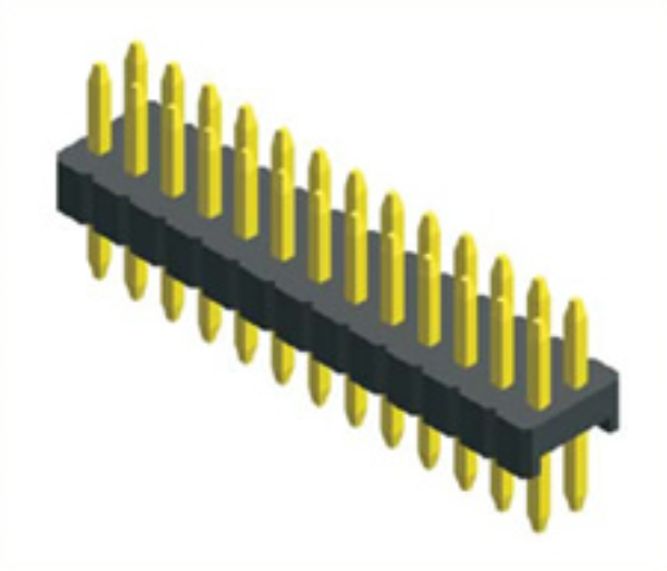 0,8 mm pin-header met dubbele rij, recht type