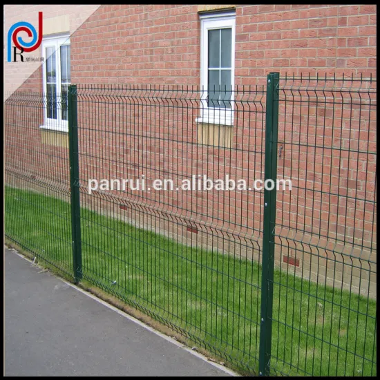 panrui welded curved fence/plastic coated 3D fence panel manufacturer