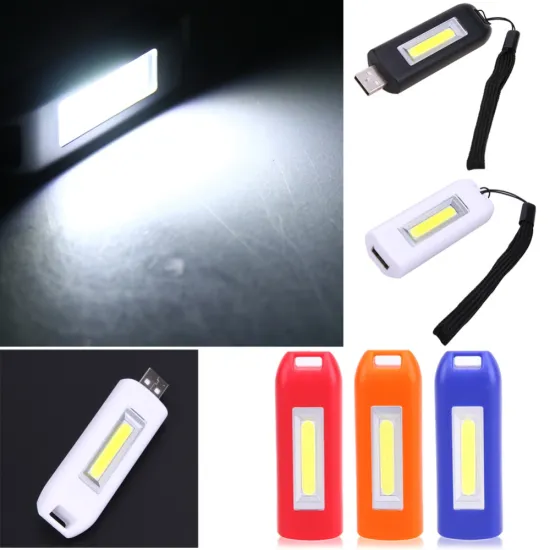 HENGBO-2017NEW Outdoor Mini USB Charge Rechargeable Key Chain Flashlight Flash COB Pocket light