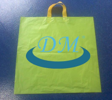 LDPE printed square bottom handle plastic bag