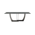 Итальянский нержавеющая сталь нога Rock Plate Table Современный каменный обеденный стол.