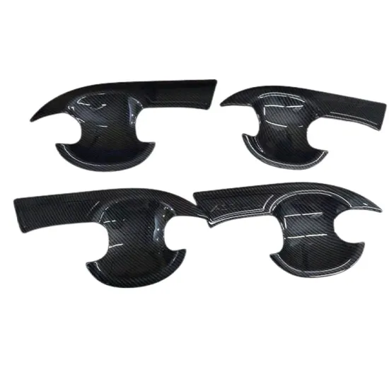 Chrome & Carbon Fiber Black Door Handle Bowls for Perodua Ativa 2020-2021
