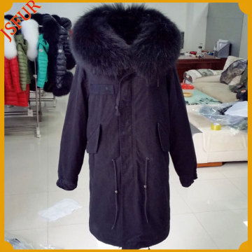 Long Style Big Fur Collar Winter Jacket Fox Fur Lined Parka