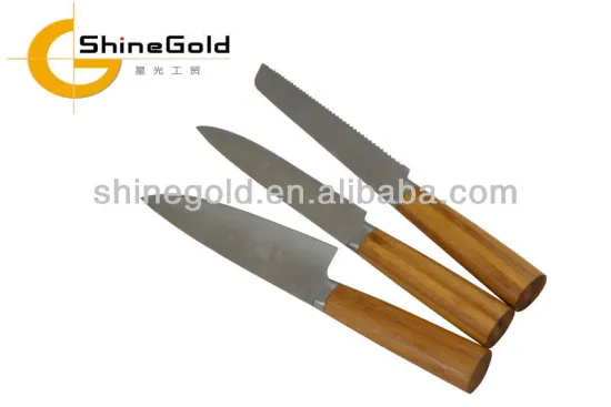 Kitchen knife set with Bamboo handle