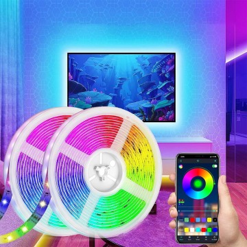Gorąco sprzedawane lampy paski LED: Wodoodporne paski LED Intere/Outdoor Smart RGB (5m, 10m, 15m)
