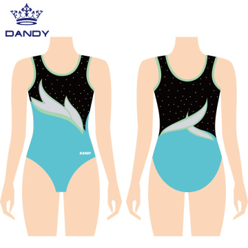 Leotards Leotards ដែលគ្មានដៃរបស់ក្មេងស្រីខ្មៅ