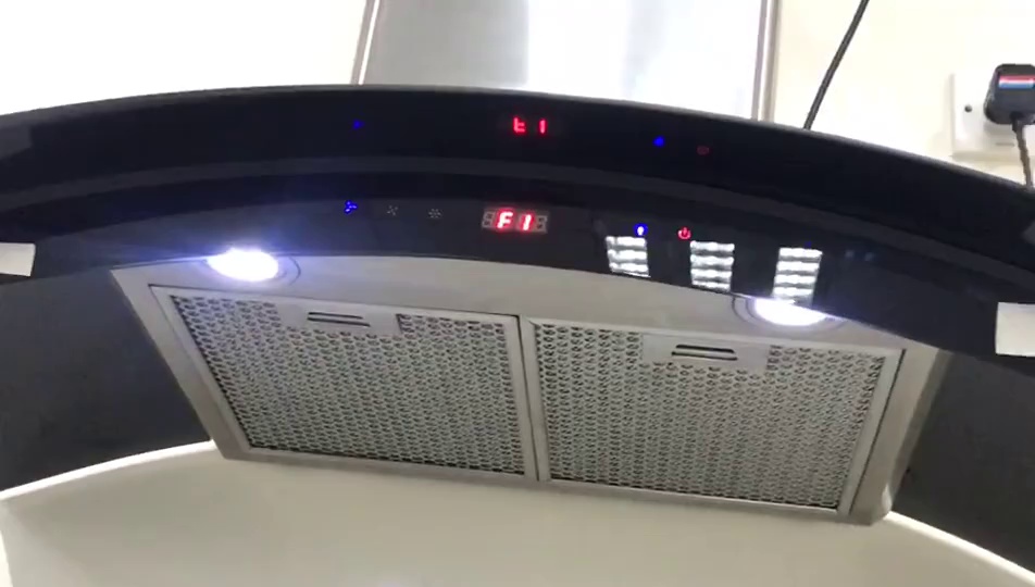 Fashionable hand sensor switch range hood big suction power copper motor kitchen use modern chimney range hood