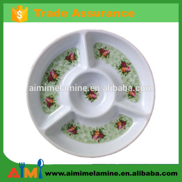 High quality melamine food tray with 4 compartments