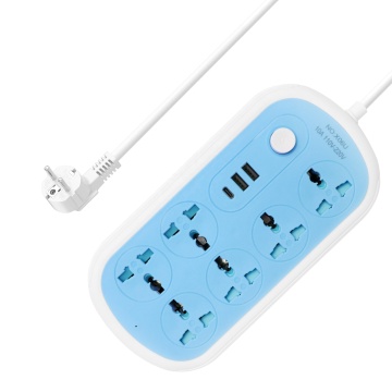 Fabrika Toptan 6 Çete Uzatma Soketi Çocuk Koruması, 2USB, 1 Tip Güç Şeridi