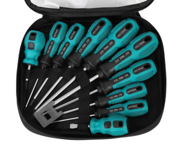 10 PCS Phillips &amp; Slotted Precision schroevendraaier ingesteld met magnetische tips en niet-slip handgrepen