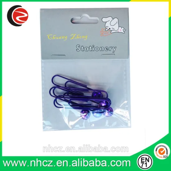 Purple 50MM Paper Clip Shiny Jingle Bell in Opp Bag for Chiristmas