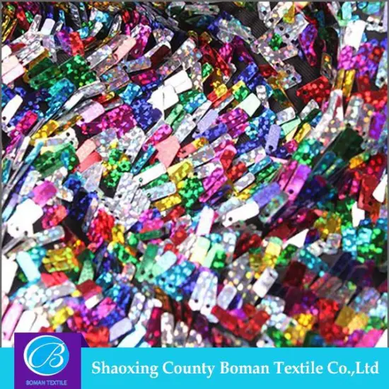 Fashion fabric supplier Top selling Fashion Knitted indian fabric sequins