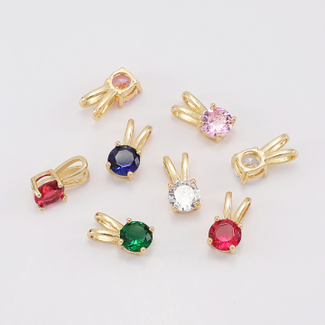 سحر نحاسي مطلي بالذهب 18K - GEM COLOTULL CUTE RABBIT شكل قلادة لأزياء الحفلات الشتوية
