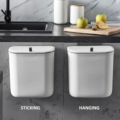 JAH Hanging Trash Can Wall-Mounted Plastic Trash Bin