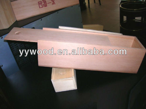 wooden wine box with sliding lid