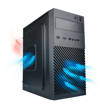 Black ATX Mid Tower Gaming Computer Case with 4 USB 3.0 & Type-C Ports