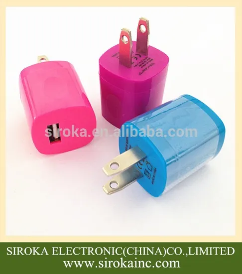 Brand New 5V 1.5A universal USB AC travel adapter US fixed plug USB AC adapter wall charger for Smartphone