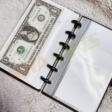 Custom Cash Envelope System Budget Planner - A6 Discbound Black Lichi Pebble Organizer