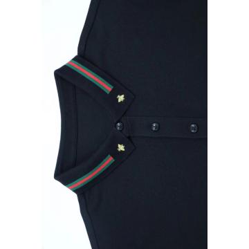 Polo da uomo tinta unita con colletto jacquard