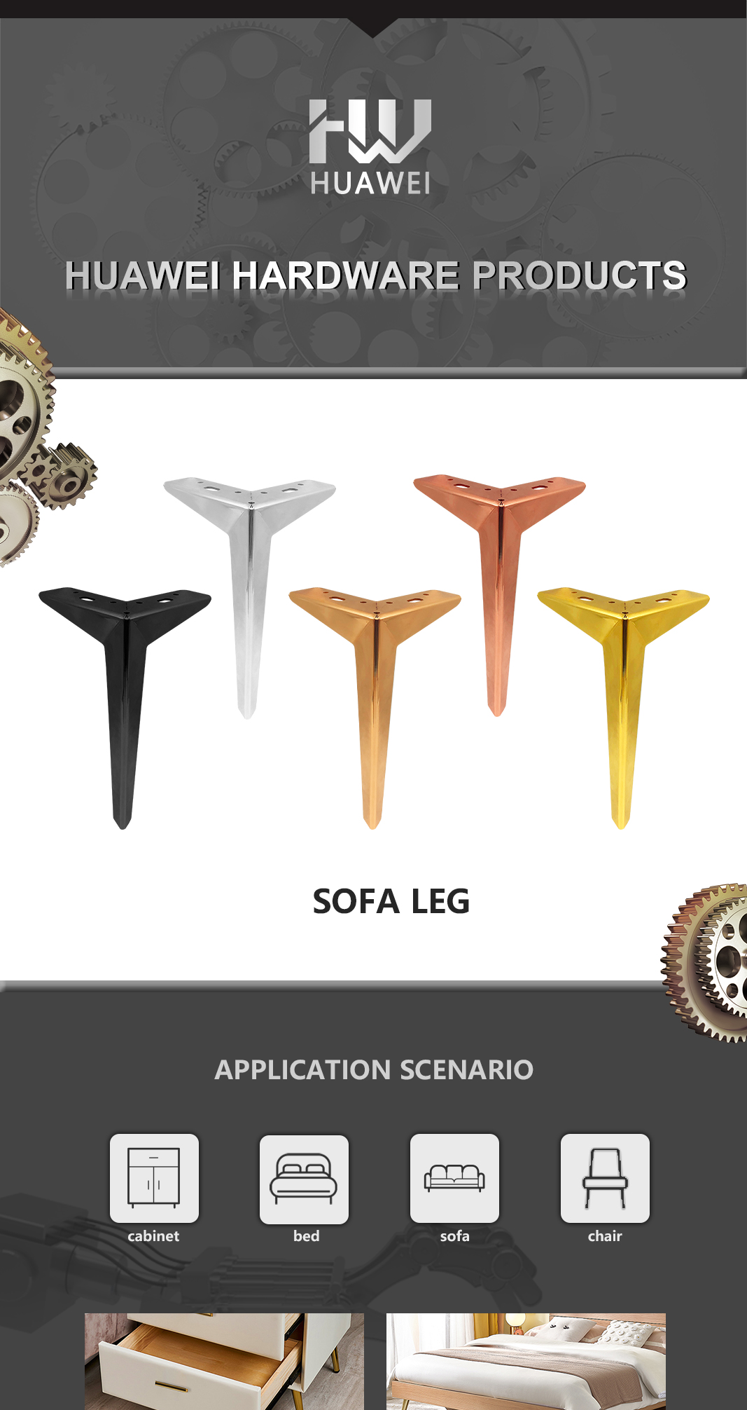 metal sofa leg