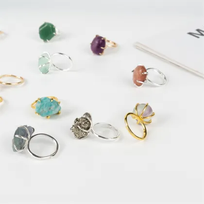 Wholesale Crystal Stone Handmade Mixed Rings for Semi-Precious Stone Crafts