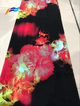 Knit Printed Polyester Spandex Fleece DTY Fabric