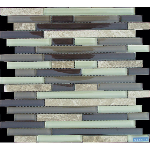 Beige Strip Material Mixed Mosaic Tile