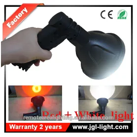 handheld spotlight Red & white lights in one bulb outdoor searchlight